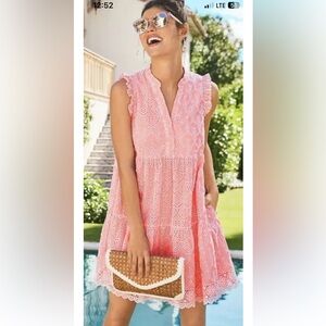 Lilly Pulitzer eyelet coral dress